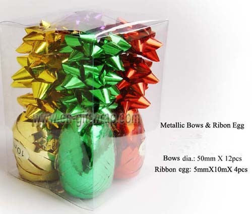 S1900 Metallic Ribbon egg & bow