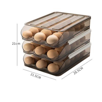 Auto Scrolling 21.5*28.5*7cm Plastic Egg Container For Fridge , Grs Certificate
