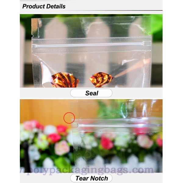 Recyclable CPP Clear Plastic Zipper Bag With Tear Notch