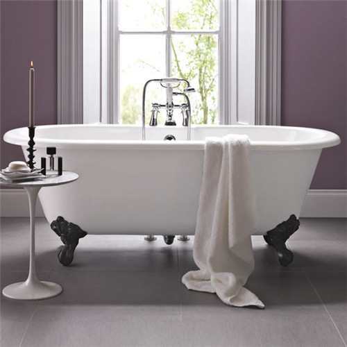 Classical 67 Inch Acrylic Soaking Tubs , Zinc Alloy Claw Foot Freestanding Slipper Tub
