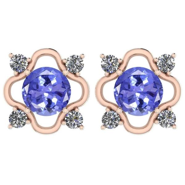 0.5 Carat Branch Flower Design JewelersClub Tanzanite Ring  Sterling Silver Ring Jewelry with White CZ Accent