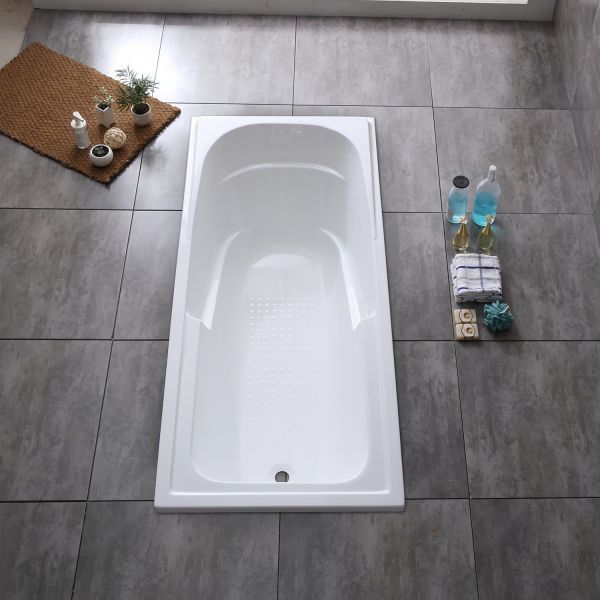1700mm Simple Acrylic Bathtub with 2PCS Handles Shipping Cost Estimated Delivery Time