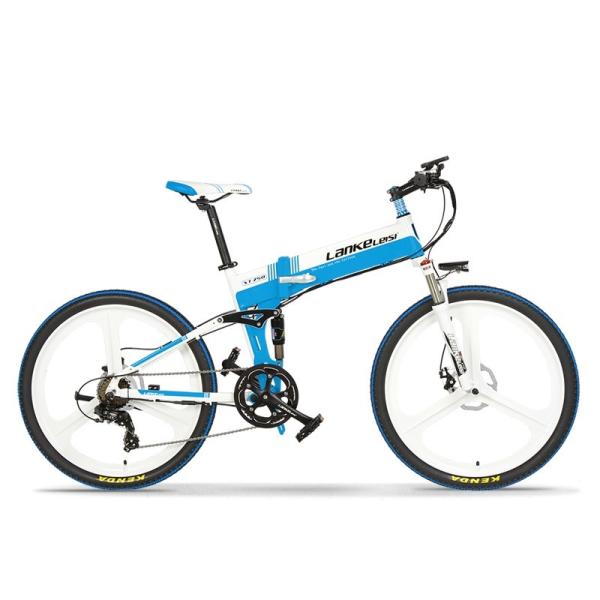 26 Inch Lankeleisi Folding Electric Mountain Bike With 400W 10AH L G Battery