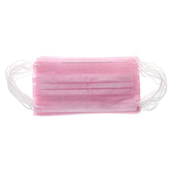 Lightweight Medical Face Mask , Disposable Nose Mask Pink Color Customized Logo