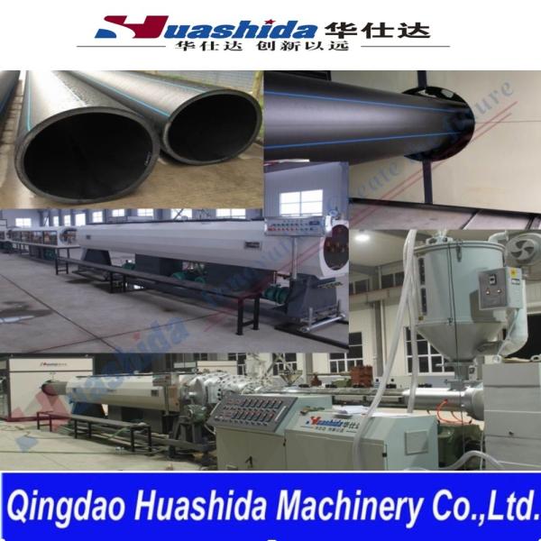 PP Extruder Machine for Solid Wall Water Supply HDPE Pipes with Blue Strip