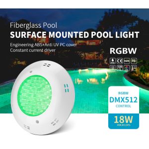 СИД бассейна стеклоткани 18W освещает свет СИД анти- УЛЬТРАФИОЛЕТОВОЙ крышки IP68 ПК подводный