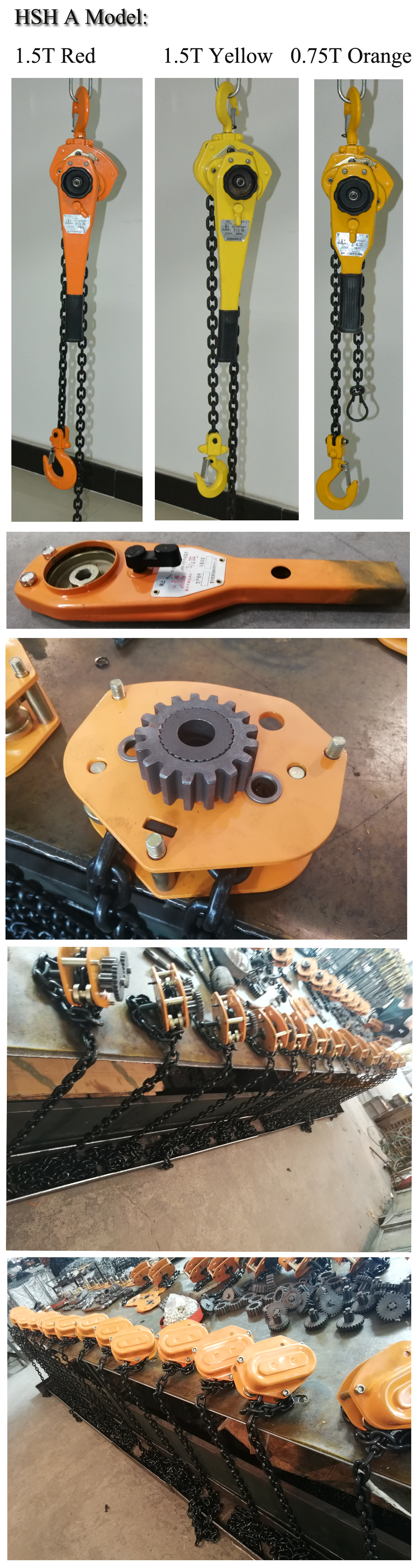 ISO 9001 CE 0.75 T 1.5m Mini Manual Lever Chain Hoist