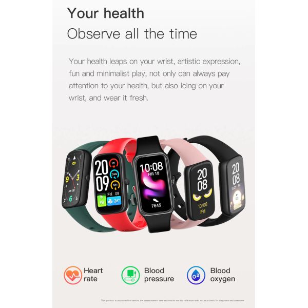 Sport Smart Health Bracelet 150MAh Battery IP67 Waterproof Blood Pressure Monitor