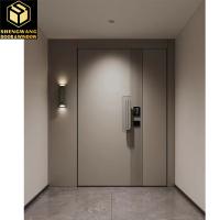 Porte métallique en acier inoxydable à l'extérieur en marron Porte à incendie à l'intérieur