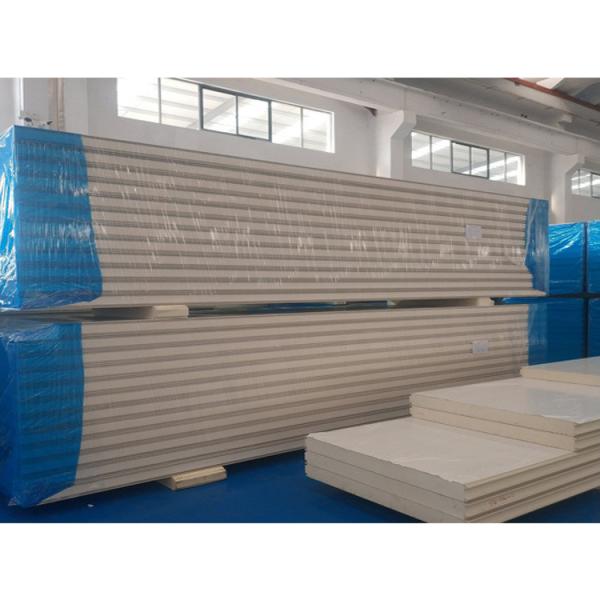White PU Polyurethane Customized Sandwich Panel 100mm Thermal Conductivity 0.022 W/mK