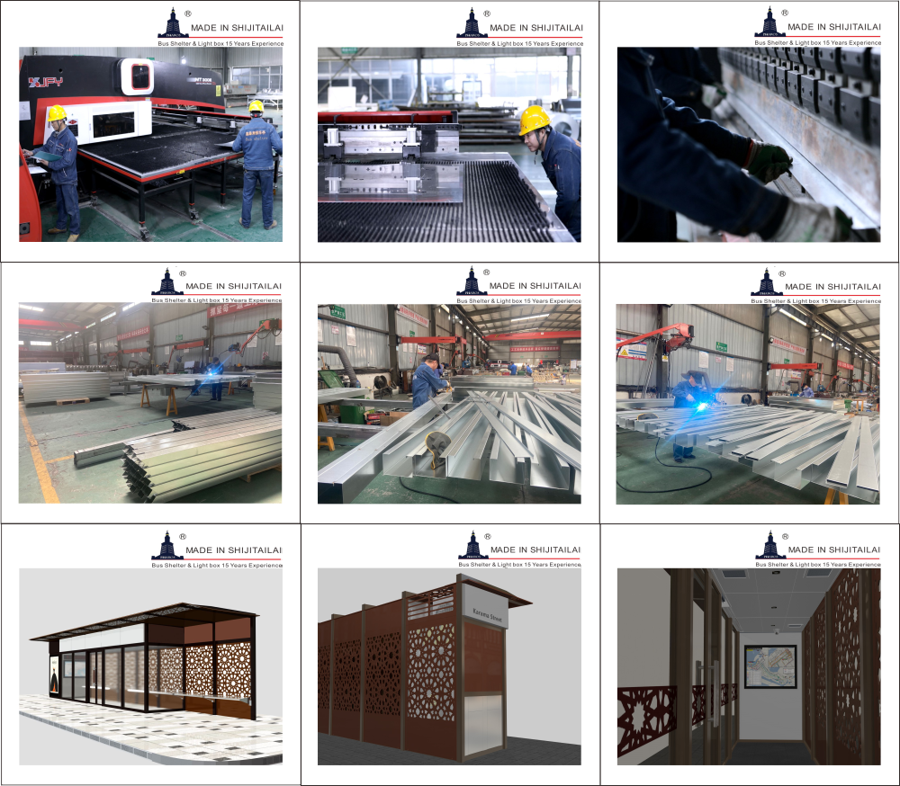 Public Aluminum WiFi 2m2 Prefabricated Bus Shelters