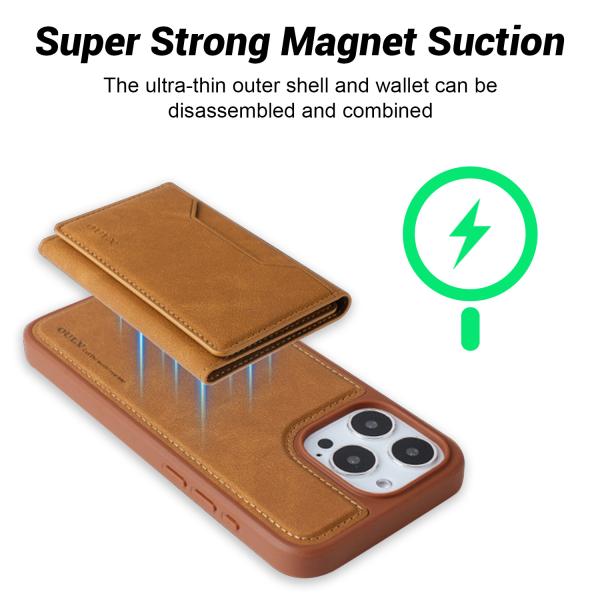 Brown Leather Phone Case Fashionable Leather Cell Phone Wallet Case With Card Holders