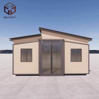 Casa de contenedores plegable de 20 pies con techo de paneles de sándwich