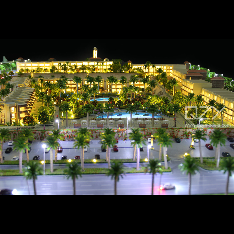 1:300 Scale Illuminated Realistic Urban Planning Model of Blumar Hills in Cairo
