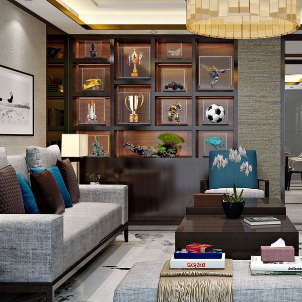 Golf Ball Acrylic Display Box For Football Boy Figurine Toy Model Helmet Collection Basketball