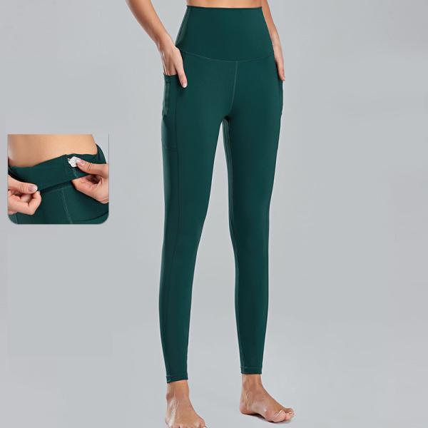 Calças Nude da ioga do nylon e do Spandex das caneleiras altas atléticas dos esportes de Waisted do tamanho do sinal de adição