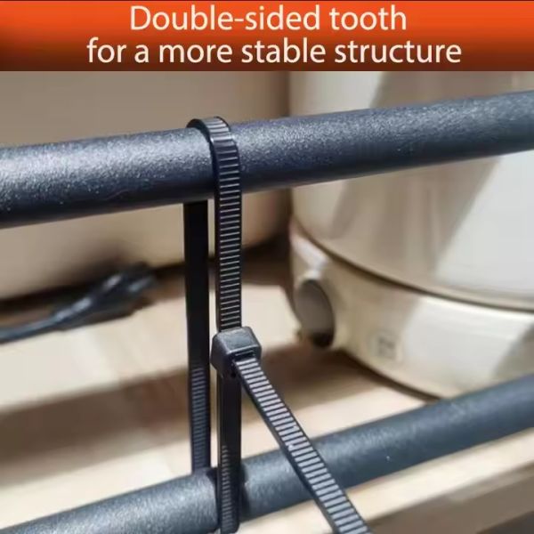 400mm Length Double Sided Zip Ties 130LB OEM/ODM Long Lifespan