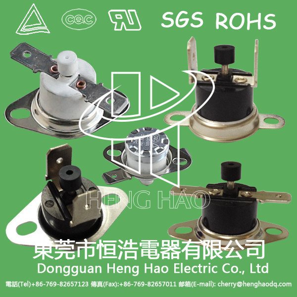 KSD301 mini bimetal thermal switch,KSD301 auto reset thermostat