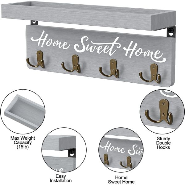 Customized Shape Wood Key Holder Wall Mount Key Hanger Organize Your Key Collection