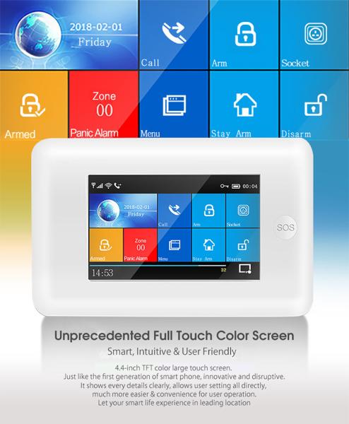 Homelife Security  Wifi+gsm Touch Screen Smart Intelligent Alarm System To The Elderly Or Patients