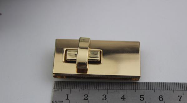 Fancy simple design gold & gunmetal color zinc alloy fittings metal twist turn lock for handbag