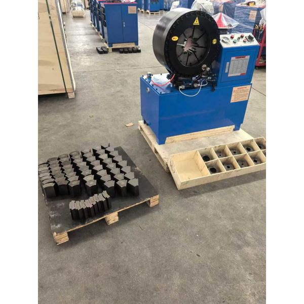 Hydraulic 3 Inch And 4 Inch Electric Shorter Model Button System Blue Color Industrial Braided Hose Crimping Machine 3kw Compact Structure