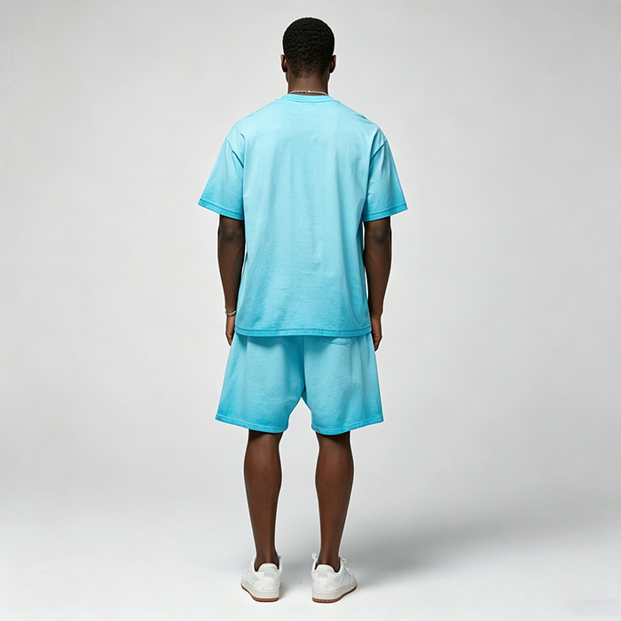430GSM Men's Sweatpants Shorts Gradient Washed Knee Length Sweat Shorts Oversized