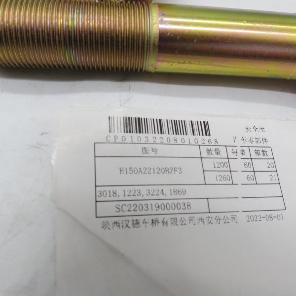 New high quality rear wheel bolt 81.45501.0083 H150A22120BZF3, be applicable to the price of the truck