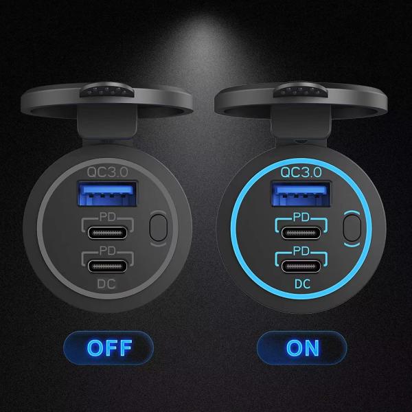 90W Car Charger 12 Volt Power Outlet With USB Fast Charging