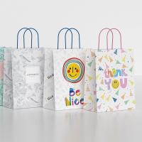 Logo imprimé sur mesure de Noël Sacs de magasinage en papier kraft avec poignées