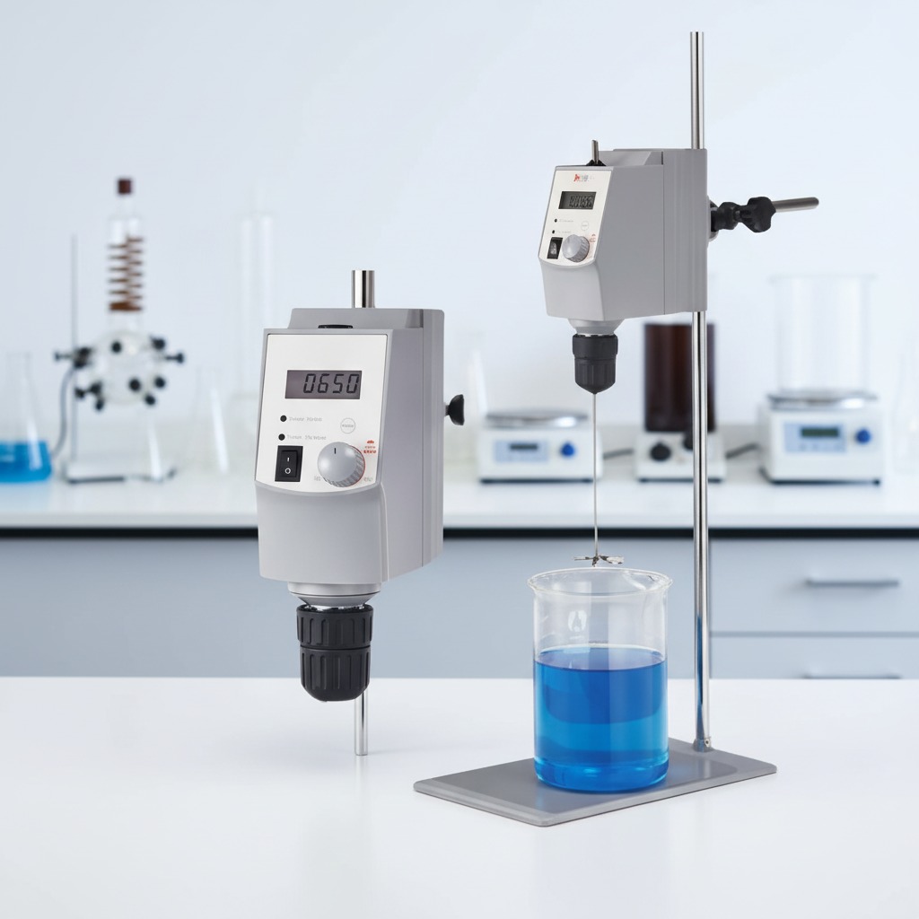 CENLEE Overhead Lab Stirrer for Cosmetic / Lotion / Cream Emulsification High Torque Motor & Digital Speed Control