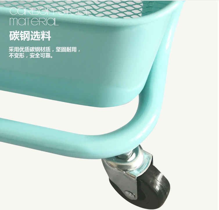 Anti Abrasion Three Tier Storage Trolley , H74cm Bathroom Storage Trolley