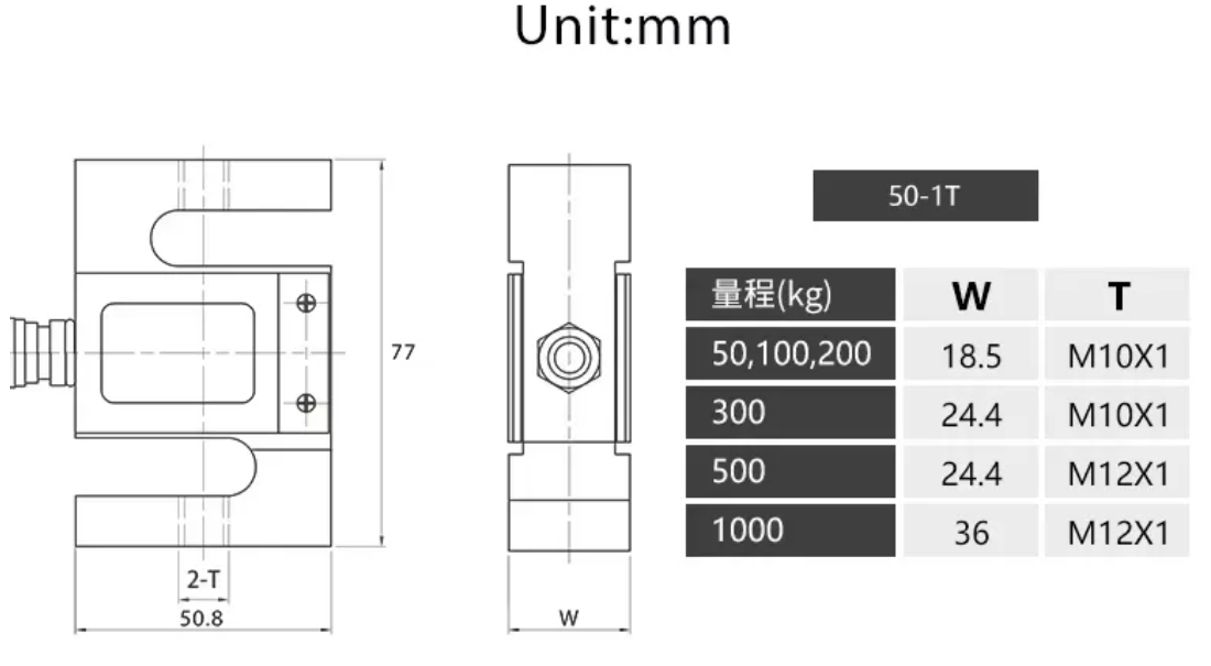 1000kg High Accuracy Vibratory Feeding Equipment Hot Style Pull Tension Compression Force Sensor S-Type Beam Load Cell