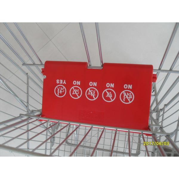 Normal Wire Shopping Trolley with 4 swivel 4 inch PU wheels for  Supermarket
