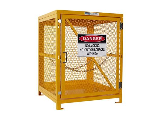 Yellow Gas Cylinder Storage Cages Used For Gas Tank And Cylinder Locker