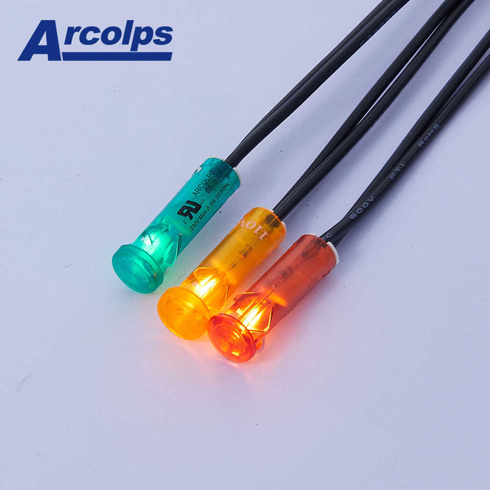 Advanced 12V 24V 110V 230V Industrial Equipment Control Panel Signal Device Neon LED Indicator Light Red Blue Clear IP65 for
