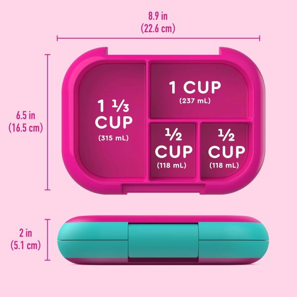 Bento Box For Teens Kids Lunch Box Containers Versatile Leakproof 4-Compartment Bento-Style Lunch Box Portion-Controlled