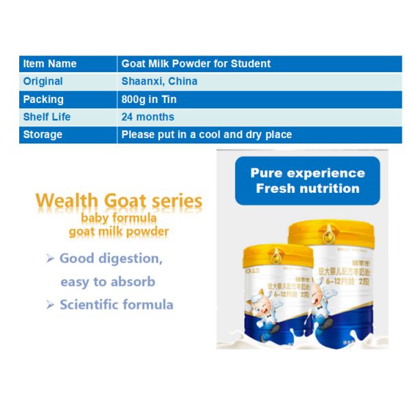 800g/Tin Sterilized Formula Infant Goat Milk Powder
