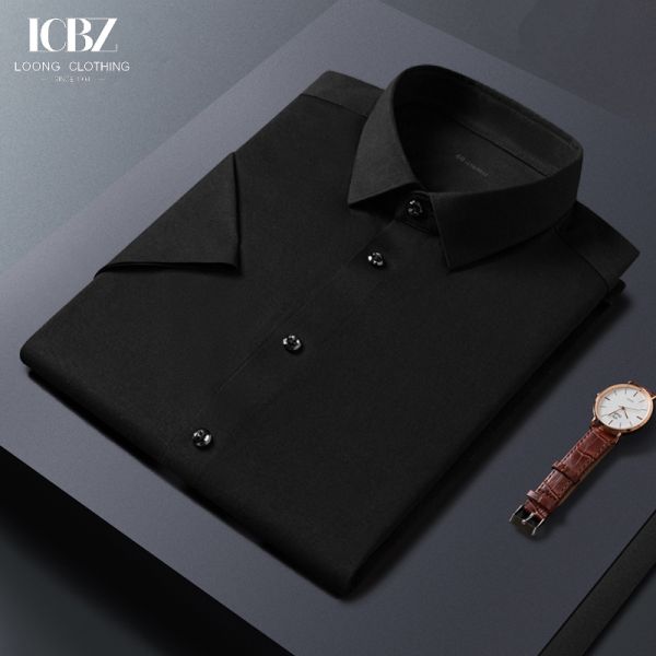 Мужская рубашка с короткими рукавами из нежелеза для деловых и повседневных ношений