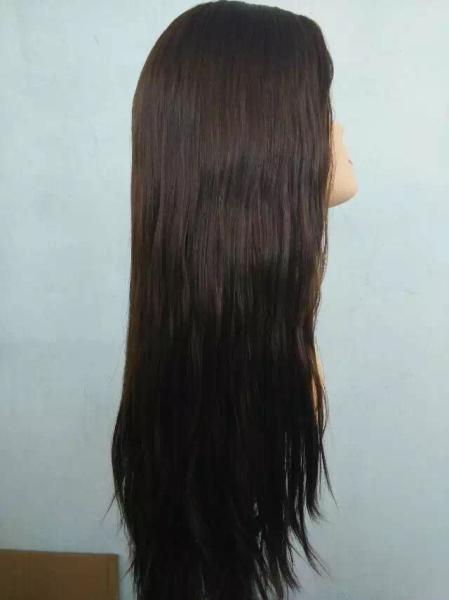 Factory Price Perfect Quality Virgin European Hair Wig, 100% Human Hair Wig Kosher Wig, Dark Brown, Silk Wig Cap