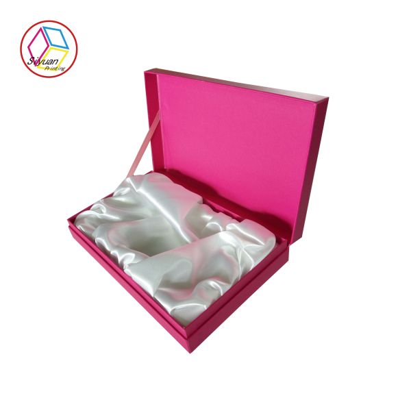 Роскошная румяная подарочная коробка бумаги ювелирных изделий/уникальные подарочные коробки ювелирных изделий с шелком
