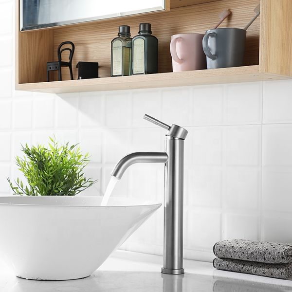Single Handle Controls Cold Water Modern Designs Stainless Steel Basin Faucet for Bathroom