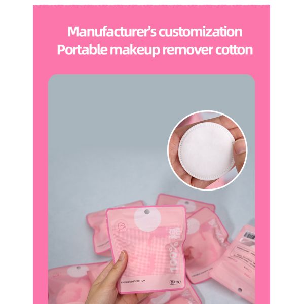 Portable Round Makeup Remover Pads 5pcs 10pcs 20pcs Cotton Cosmetic Pads