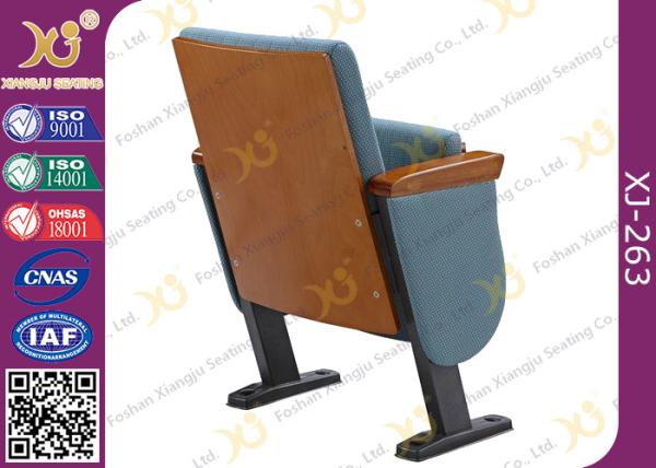 Molded Foam Low Back Auditorium Seat Chairs With MDF Writing Pad Spring Return