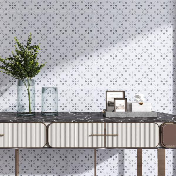 Carreaux de sol rustique en céramique floral pour salle de bain et carreaux de mur antidérapant pour salon