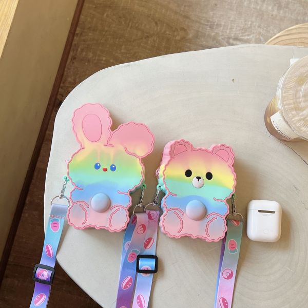 Легкая без BPA силиконовая ручка и карандаш Поп-коробка плечевая сумочка Фиджетные игрушки Сумочка для девочек