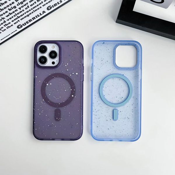 Transparent Luxury Cell Phone Case Wireless TPU Anti Fall Magnet Phone Case