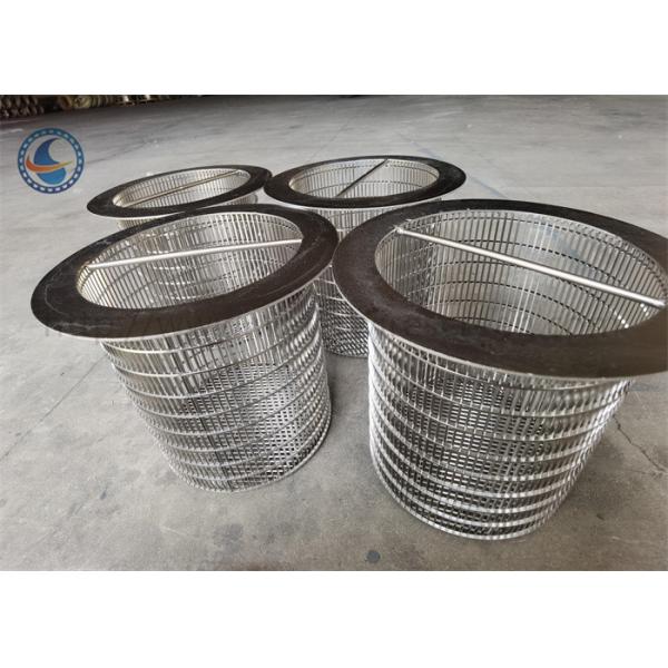 Ss 304 Shaped 450mm Wedge Wire Filter Basket With Handle Slot Wire Backwash
