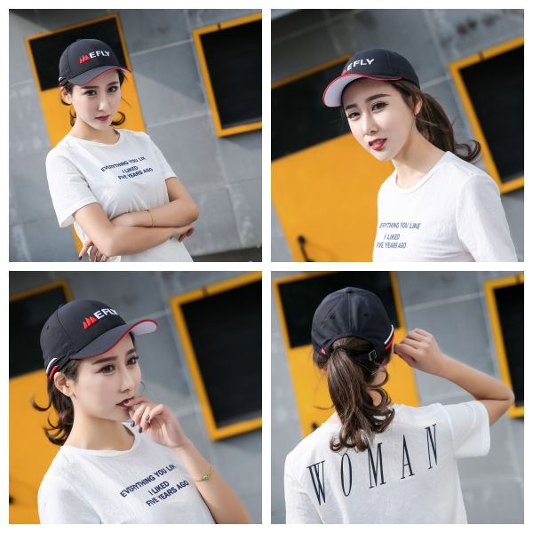 Men And Women 6 Panel Baseball Caps Low Profile With Sandwich Visor