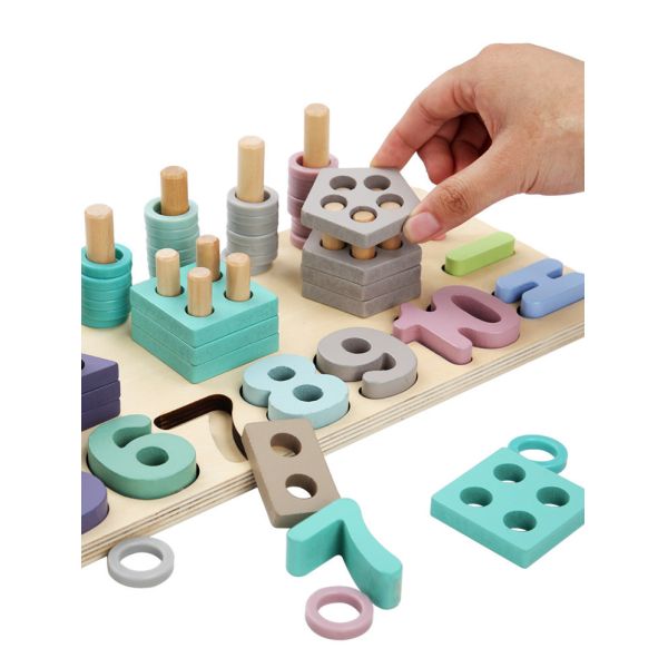 Геометрическая 14cm деревянная математика Montessori игрушки математики преграждает Preschool преподавательство